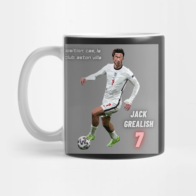 Jack Grealish - England Uefa Euro 2020 Number 7 by SwasRasaily